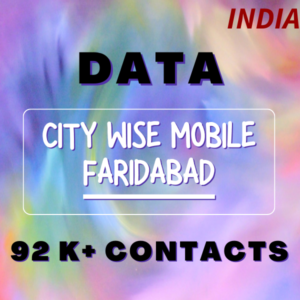 Data-City Wise Mobile Faridabad 92 K+ Contacts
