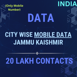 Data-City Wise Mobile Data Jammu Kaishmir 20 Lakh Contacts