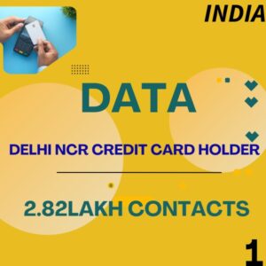 Data-Delhi NCR Credit Card Holder-Delhi NCR- 2.82Lakh Contacts
