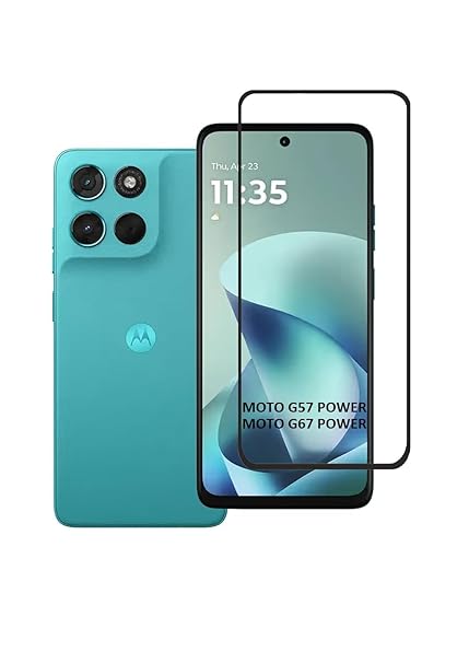 Tempered Glass Screen Protector Compatible For Motorola Moto G67 Power/G57 Power 5G (Black) Edge To Edge Full Screen Coverage With Easy Installation Kit,Pack Of 1