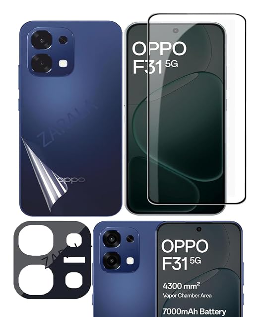 ZARALA Tempered Glass Screen Protector Compatible for Oppo F31 | Front And Back Screen Guard Protector camera lens camera protector Combo