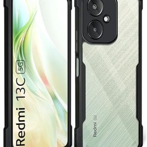 Synthetic Rubber Transparent Hard Back Cover Case For Redmi 13C 5G/ Poco M6 5G