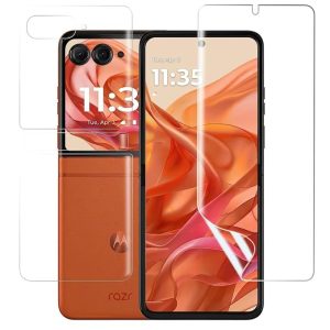 STP FEEL® Membrane Screen Protector Guard Compatible For Motorola Razr 60 / Moto Razr 50 / Razr 2024 (Front and Back Screen Guard) Hydrogel Membrane Ultra Smooth Touch with Finger Print Support