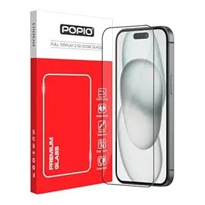 POPIO Military-Grade Gorilla Tempered Glass For iPhone 15 / iPhone 16 | 9H Hardness, Edge-to-Edge, Bubble-Free