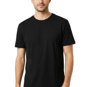 Premium Black Cotton Round Neck T-Shirt for Men | Soft & Comfortable Fit