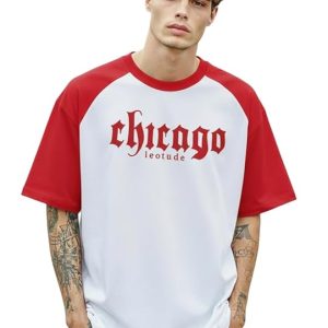 Men’s Half Sleeve Cottonblend Printed Colourblocked Round Neck