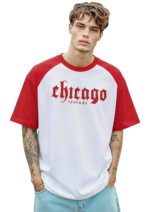 Men's Half Sleeve Cottonblend Printed Colourblocked Round Neck - Image 2