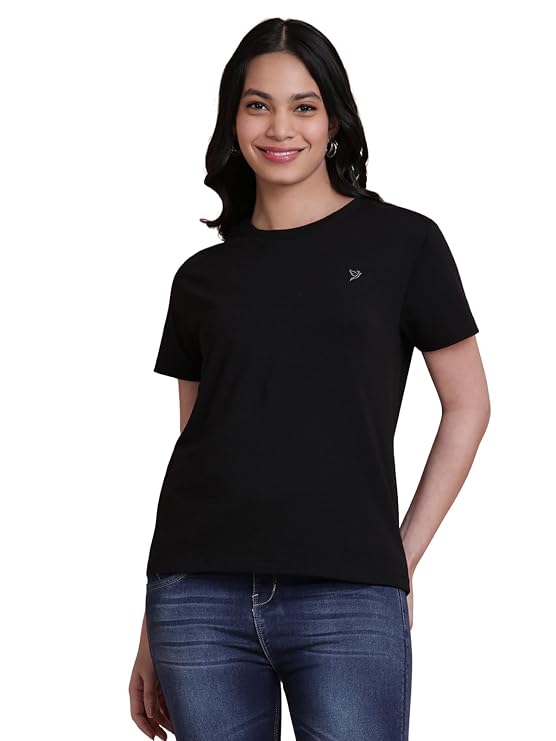 Women Cotton Elastane T-Shirt | Round Neck Casual Everyday Top