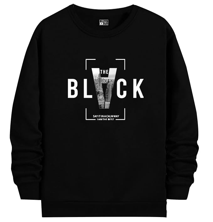 Men's Pure Cotton Regular Fit Full Sleeve Printed Round Neck Tshirt - Image 3