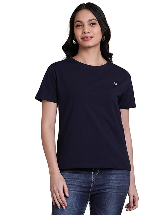 Women Cotton Elastane T-Shirt | Round Neck Casual Everyday Top - Image 5