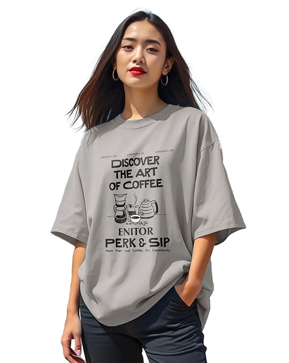 AUSK Oversized T-Shirt for Womens || Graphic Front Printed Loose fit Womens Tshirt - Image 3