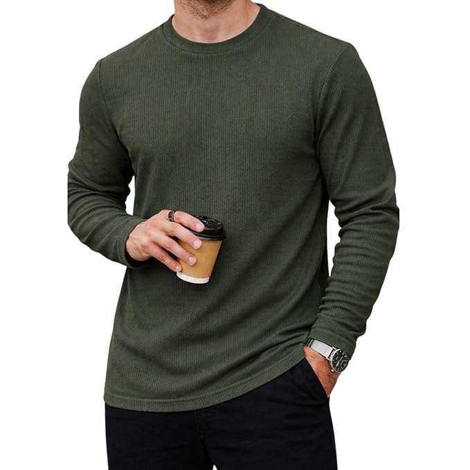 Mack Jonney Men’s Striped Ribbed Black Full Sleeve T-Shirt | Premium Soft Stretch Fabric | Casual Wear Round Neck Tee-M6265