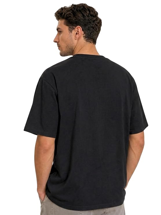 TAKADO 100% Pure Cotton | Oversized Fit | Printed T Shirts for Men | Front Print Graphics | Pure Cotton Guarantee | Round Neck Half Sleeve - Image 3