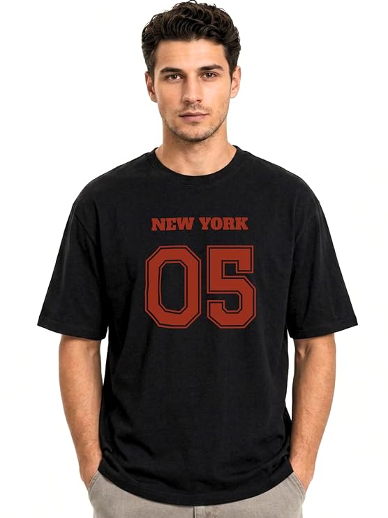 TAKADO 100% Pure Cotton | Oversized Fit | Printed T Shirts for Men | Front Print Graphics | Pure Cotton Guarantee | Round Neck Half Sleeve